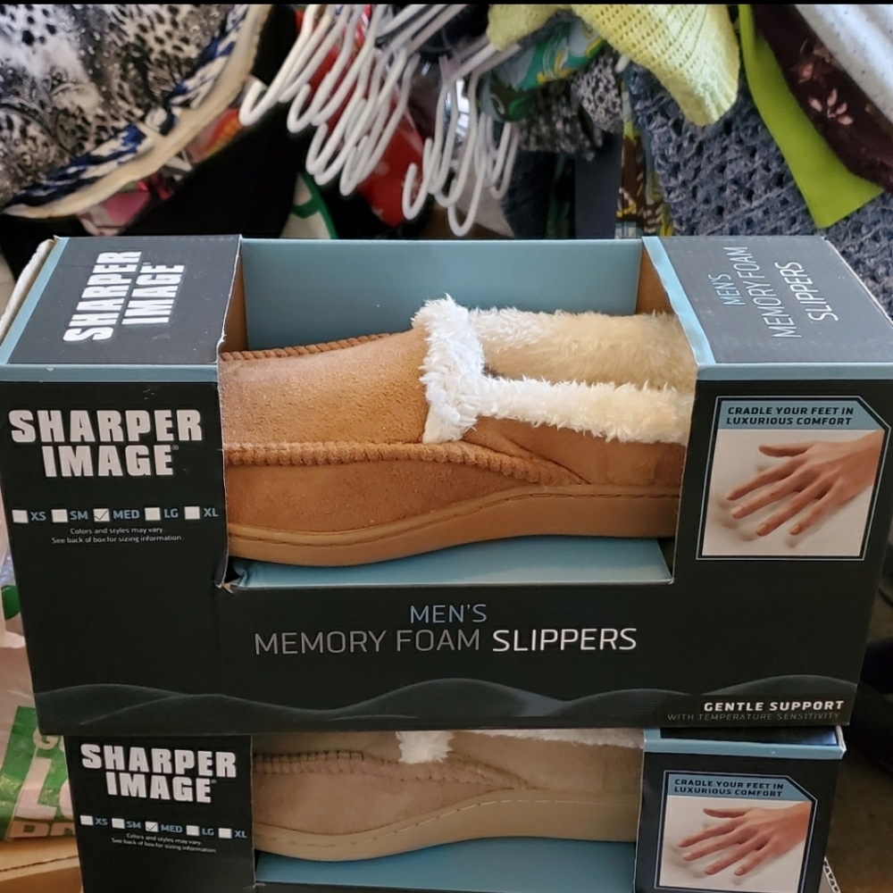 Sharper Image Memory Foam Slippers